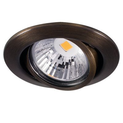 Einbauleuchte D-3830-06 RUND, antik messing-gebürstet, schwenkbar, für Halogenlampe oder LED Lampe MR16 Ø50mm, mit patentierter Lampenhalterung (ohne Sprengring !) Passendes Zubehör für diesen Art