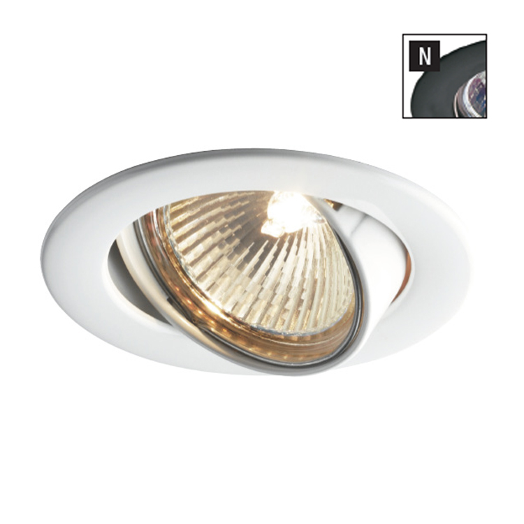 Einbauleuchte DIRECTION 230V, schwenkbar, SCHWARZ inkl. Hochvolt Halogenlampe (GZ10) 50W 40°- 230VAußenØ x ET Ø83 x 90 mm Bohren mit  Ø76mmdimmbar