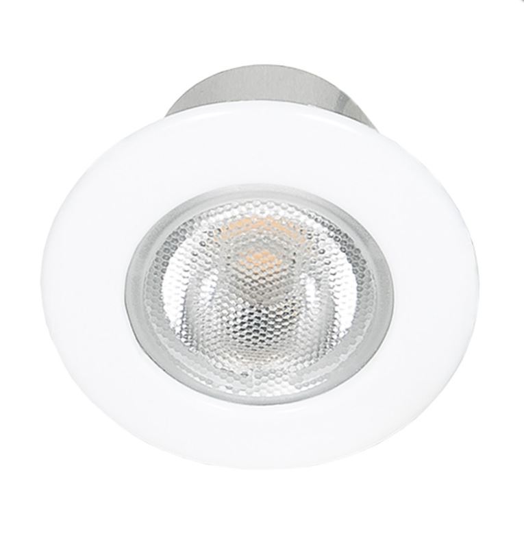LED Mini Spot R 3,3W warmweiss Gehäusefarbe weiß Nobile Einbauleuchte mit runder Bauform Abstrahlwinkel 38°Leuchtenmaße Ø46x40mm Einbautiefe 35mm 3000K (warmweiss) Mit 300m LED Mini Spot R 3,3W warmweiss Gehäusefarbe weiß Nobile Einbauleuchte mit runder Bauform Abstrahlwinkel 38°Leuchtenmaße Ø46x40mm Einbautiefe 35mm 3000K (warmweiss) Mit 300m