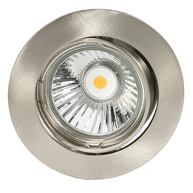 Einbauleuchte N5049 NICKEL GEBÜRSTET, Aludruckguss, schwenkbar, für Halogen oder LED Lampe MR16 Gu5,3 Ø50mm Aussen Ø = 83mm , Bohr Ø = 74mm, Einbautiefe = 60mm Passendes Zubehör für diesen