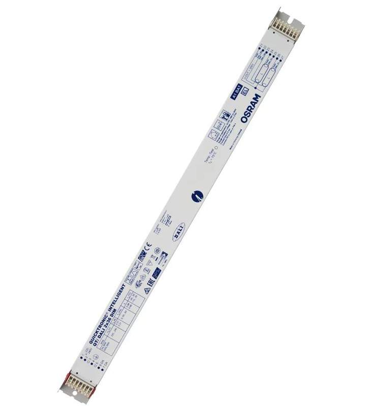 QTI DALI 2x36 DIM - EVG dimmbar DALI für zwei Leuchtstoffröhren 36W T8 G13 DALI Dimmung TouchDIM - Funktion für einfaches und kostengünstiges Dimmen eines oder  mehrerer EVGs mittels hande