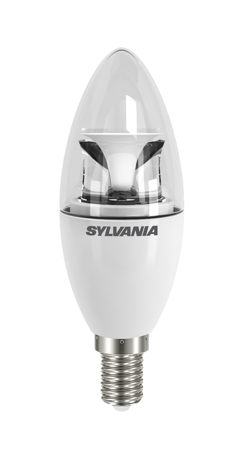 Sylvania ToLEDo Kerze 4,5W 827 E14 klar 220-240V