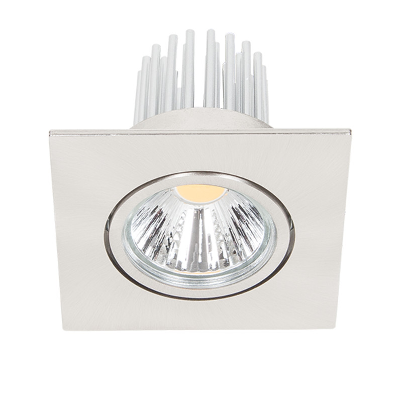 LED Einbauleuchte A 5068Q S nickel-gebürstet 12W 930 38° dim C inkl. dimmbarem Betriebsgerät COB LED schwenkbar Anschlussbox mit Durchgangsverdrahtung (L, N, PE); Steckklemmen 