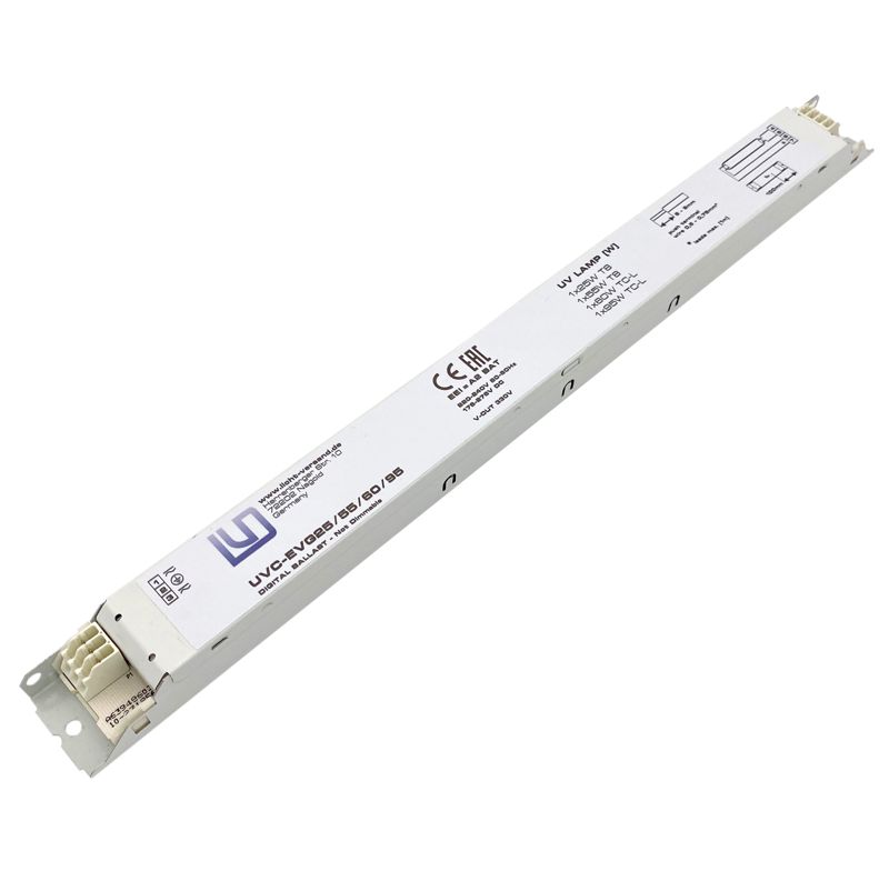 UVC-EVG25/55/60/95 elektronisches Vorschaltgerät für UVC Röhren 1x25W T8 G13, 1x55W T8 G13 und TC-L 2G11, 1x60W TC-L 2G11, 1x95W TC-L 2G11, UVC Kompaktlampen