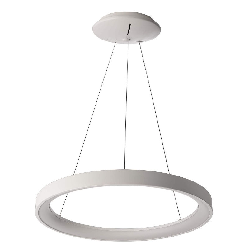 Pendelleuchte Merope 480mm 35W 830 weiß Material: Aluminium Leistung: 35W bei 230V Farbwiedergabe: Ra 80 Lichtfarbe 3000K warmweiss Lichtstrom: 2990lm Abstrahlwinkel: 130° 