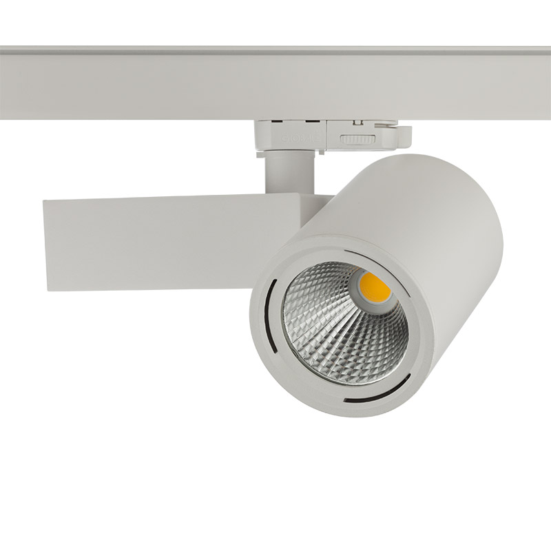 PACTA LED Stromschienenstrahler  in WeissAbstrahlwinkel von 20°Kompaktes, dezentes Design, Leuchtengehäuse aus AludruckgussHocheffizienzreflektoren aus AluminiumReflekt