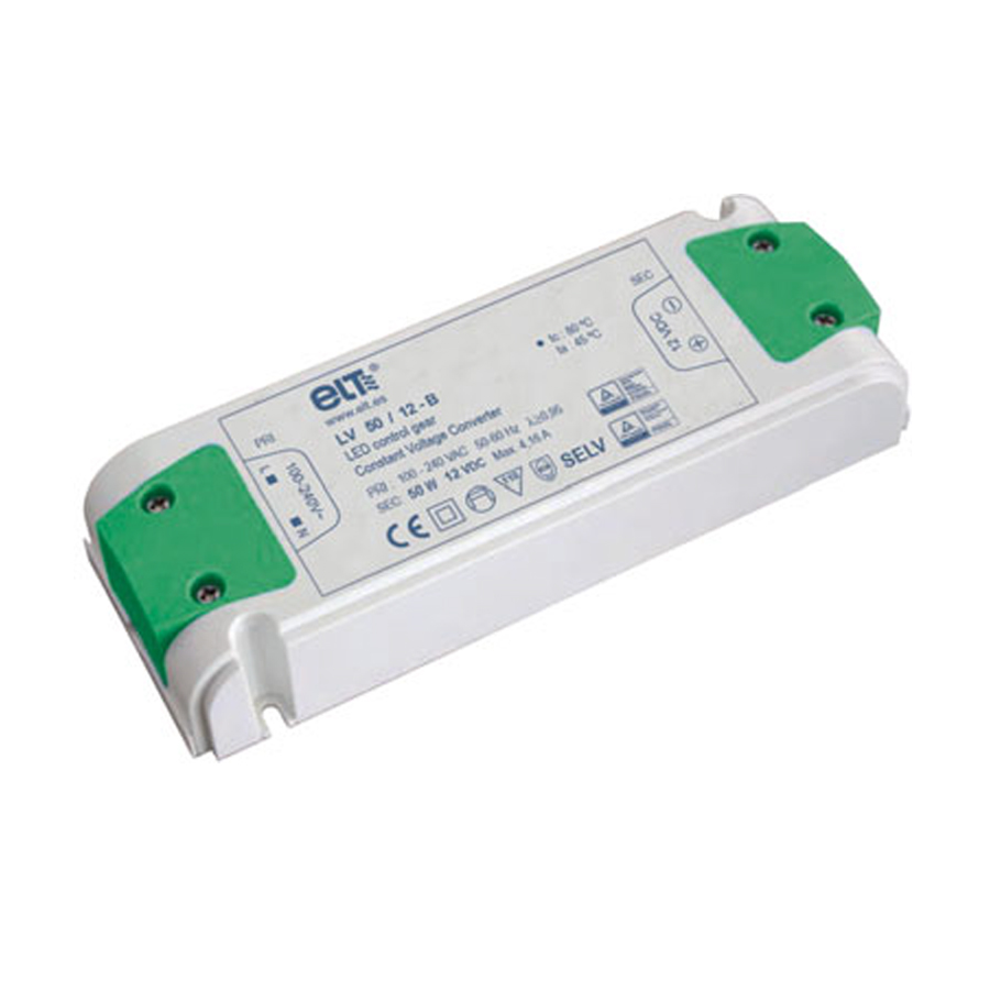 ELT LED KonstantspannungsKonverter / LED Trafo  50W 12V DC Geeignet für Konstantspannungs-LED-Module oder LED Stripes / LED Bänderfür den Innenbereich IP20Kompakte Bauform 172x63x3