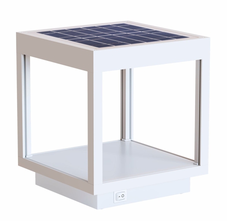 Solar Akku LED Tischleuchte VISOR Aluminium 3,5W 120° WEISS 3000K IP65 Solar Solar Akku LED Tischleuchte VISOR Aluminium 3,5W 120° WEISS 3000K IP65 Solar