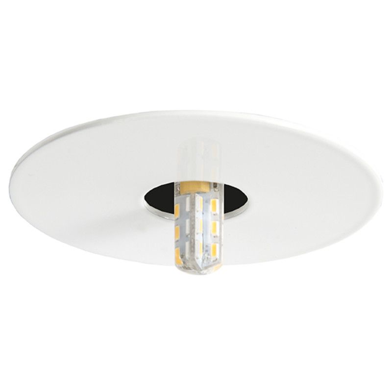 Einbauleuchte C 410 für "Sternenhimmel" weiss, max. 35W G4, Ø71mm, 12V für Halogen und LED Lampen Lampenfassung und Kabel (50 cm) VDE geprüft, 250° C Bohr Ø x Einbautiefe = Ø25x55mm Be
