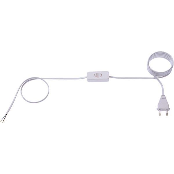 Anschlusskabel 2 x 0,75mm², weiss, 180cm mit Eurostecker (CEE 7/16) mit 1-poligem Zwischenschalter   Zuleitung H03VVH2-F 2x0,75mm² Länge: 1,8m Farbe: Weiß, Seite 1: Eurostecker Typ 20, 2,5A Se Anschlusskabel 2 x 0,75mm², weiss, 180cm mit Eurostecker (CEE 7/16) mit 1-poligem Zwischenschalter   Zuleitung H03VVH2-F 2x0,75mm² Länge: 1,8m Farbe: Weiß, Seite 1: Eurostecker Typ 20, 2,5A Se