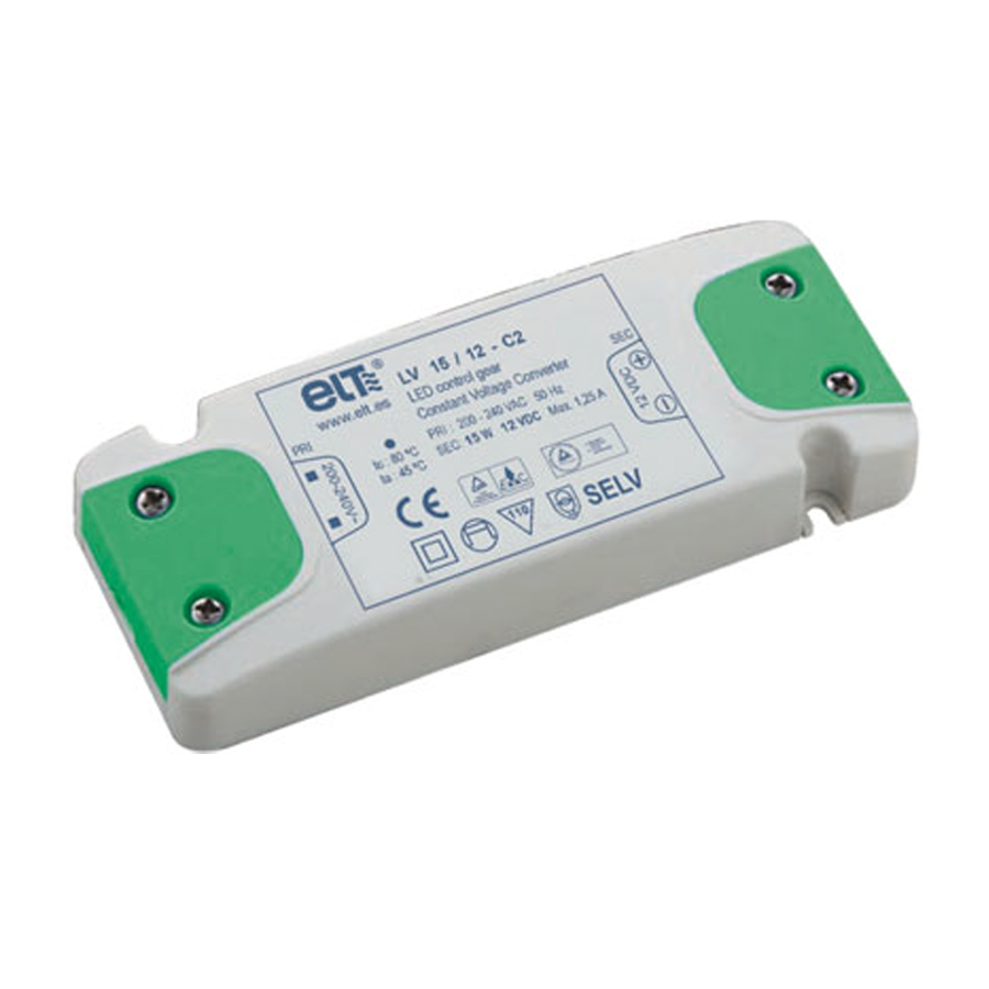ELT LED KonstantspannungsKonverter / LED Treiber / LED Treiber 15W 12V Geeignet für Konstantspannungs-LED-Module oder LED Stripes / LED BänderFür den Innenbereich IP20 Kompakte Bauform
