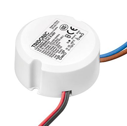 LC 20/500/40 fixC R ADV LED Konverter RUND 20W 500mA, Ø56 x 25mm, IP20, Konstantstrom LED Treiber, primär- und sekundärseitig mit Anschlußkabel