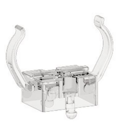 Lampenhalter / Kunststoffklammer für TC-L Lampen 2G11 wie: Dulux L; PL-L Lampen, TC-L Lampen, Polycarbonat bis 80°C, mit Rastfüsschen