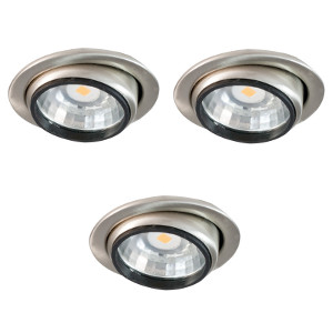 N 5022 COB LED 3ER LED Einbauleuchtenset, nickel gebürstet Set bestehend aus: 3 LED Leuchten (3000K, 188lm) 1 Betriebsgerät EL-12-350mA 1 Anschlussleitung mit Eurostecker 1,8m 1 An N 5022 COB LED 3ER LED Einbauleuchtenset, nickel gebürstet Set bestehend aus: 3 LED Leuchten (3000K, 188lm) 1 Betriebsgerät EL-12-350mA 1 Anschlussleitung mit Eurostecker 1,8m 1 An