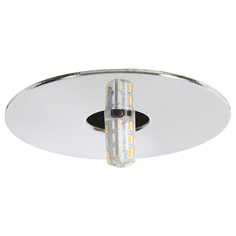 Einbauleuchte C 410 für "Sternenhimmel" chrom, max. 35W G4, Ø71mm, 12V für Halogen und LED Lampen Lampenfassung und Kabel (50 cm) VDE geprüft, 250° C Bohr Ø x Einbautiefe = Ø25x55mm Be