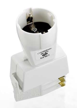 Global Schukosteckdose mit Adapter für GLOBAL Schiene - WEISS