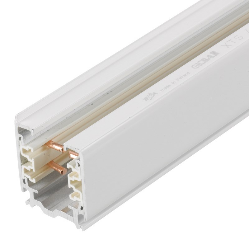 Global Track Pro 3 Phasen Stromschiene 200cm, WEISS; ANBAU, 3x16A (Sperrgutzuschlag 15,00€ (17,85€ inkl.MwSt.) / 10 Schienen !) LxBxH: 2000x31,5x32,5mm Material: Aluminium Farbe: W