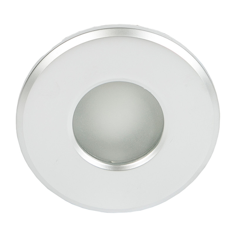 Einbauleuchte WT50 Rund, Matt-Chrom, für MR16 max. 50W Bauform: RUND IP65 frontseitig für Feucht- bzw. Nassräume Farbe: Matt-Chrom Maximal MR16 Leuchtmittel mit 50W