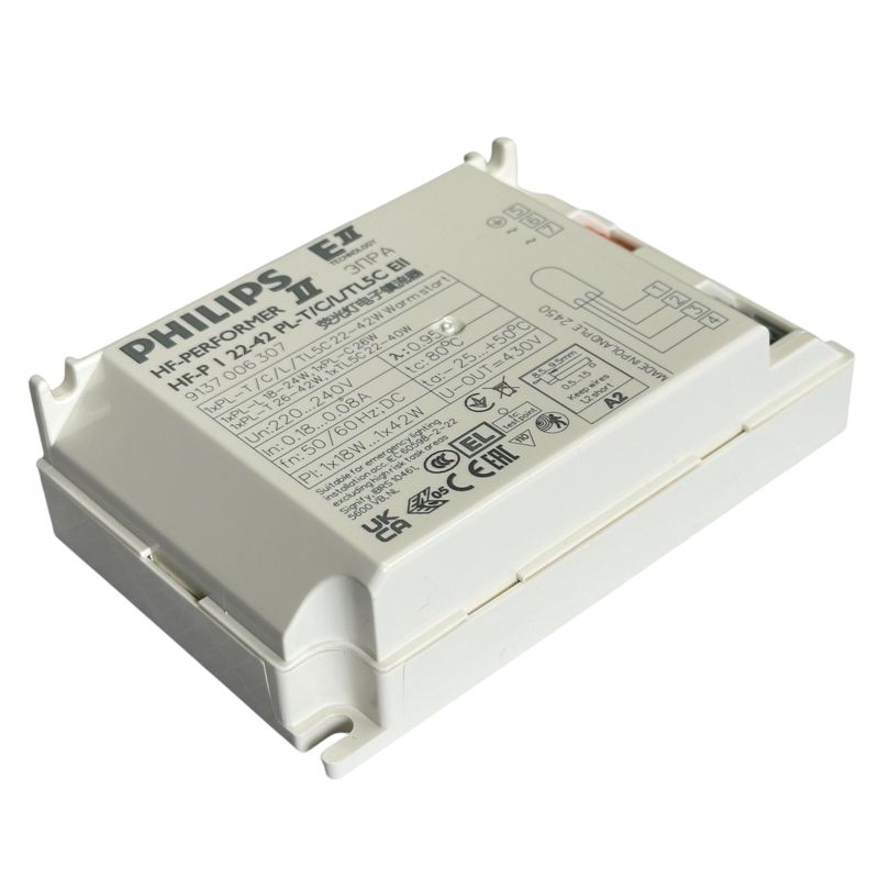 HF-P 1 22-42 PL-T/C/L/TL5C EII 220-240V EVG HF-Performer für 1x 18W PL-T/C/L/ TL5 Ring Röhre 1x22W oder 1x40W LxBxH: 103x67x30mm Kann als Alternative zu QTP-M 1x26-42S genommen werden.