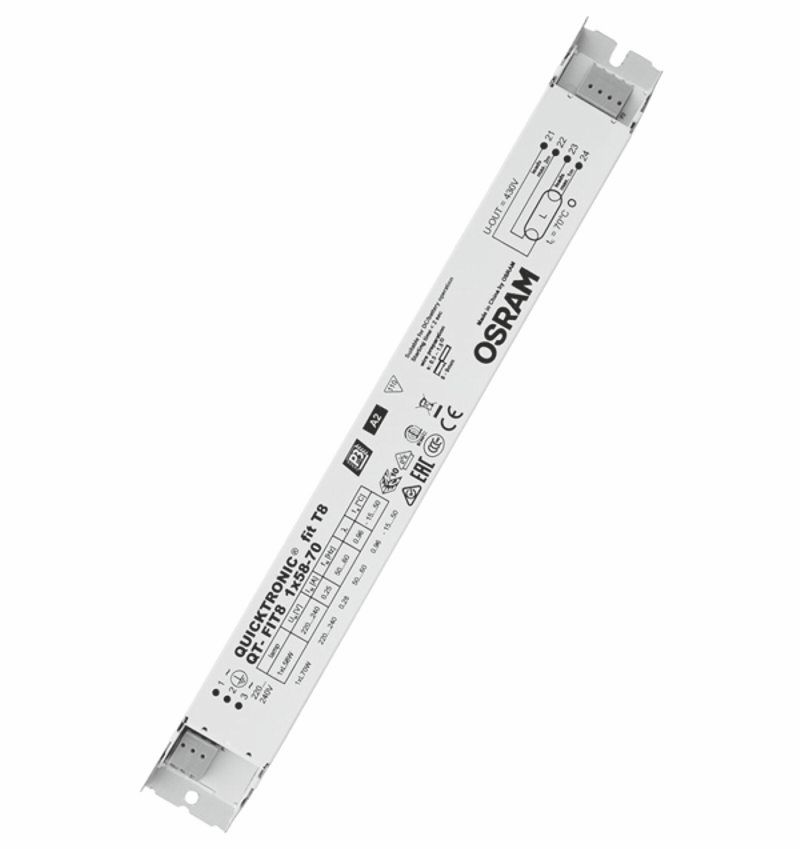 QT-FIT8 1X58-70W/220-240V Osram Quicktronic EVG für 1x 58W und 1x70W T8 Leuchtstoffröhren (Ø26mm)