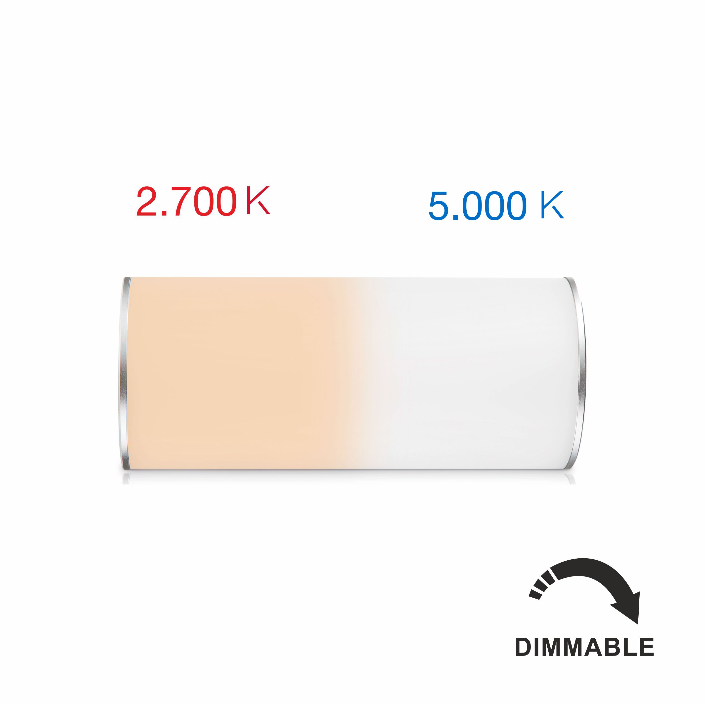 Tragbare Akku LED Leuchte CONVERSE LIGHTING 2,5W 360° dimmbare LED mit 2.700K/5.000K