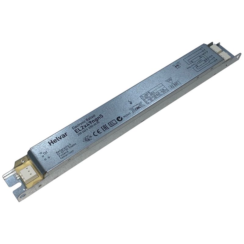 EL 2x39/36ngn5 elektronisches Vorschaltgerät Helvar für T5 Röhren 2x39W und TC-L (2G11) Lampen 2x36W 280x30x20mm Nachfolger von EL2x39S