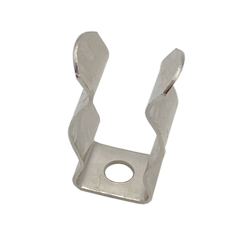 Metallhalteclip für T5 Leuchtstoffröhren (16mm); zum Anschrauben, ohne Schrauben