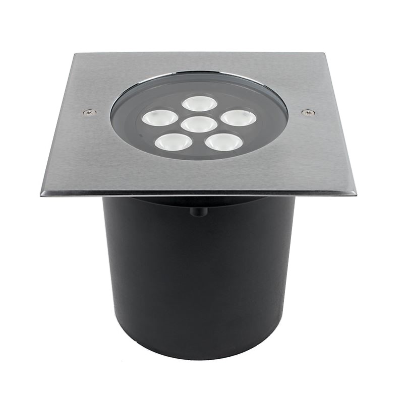 Bodeneinbauleuchte Inground 6S 20° Mono 12W 765 LED aus Edelstahl 316 mit 20° Abstrahlwinkel und IP67 für den Außeneinsatz