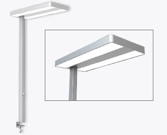 LED Tischleuchte OFFICE II mit 40W dimmbargeeignet für Großraumbüros, Konferenztische, Doppelschreibtische gleichmäßige Lichtverteilung nach unten und oben hochwertige Optik aus Alumin