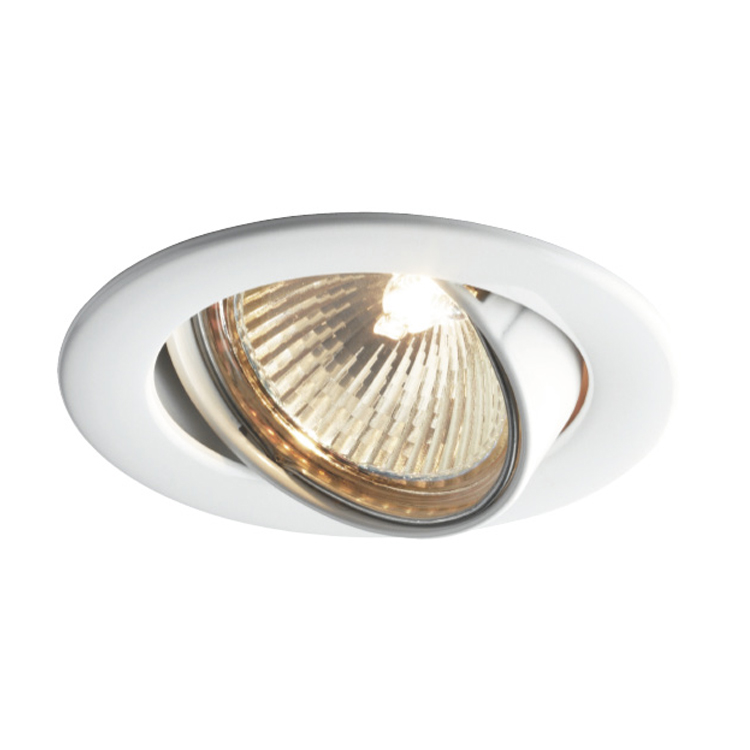 Einbauleuchte DIRECTION 230V, schwenkbar, WEISSinkl. Hochvolt Halogenlampe (GZ10) 50W 40°- 230VAußenØ x ET Ø83 x 90 mm Bohren mit  Ø76mmdimmbar