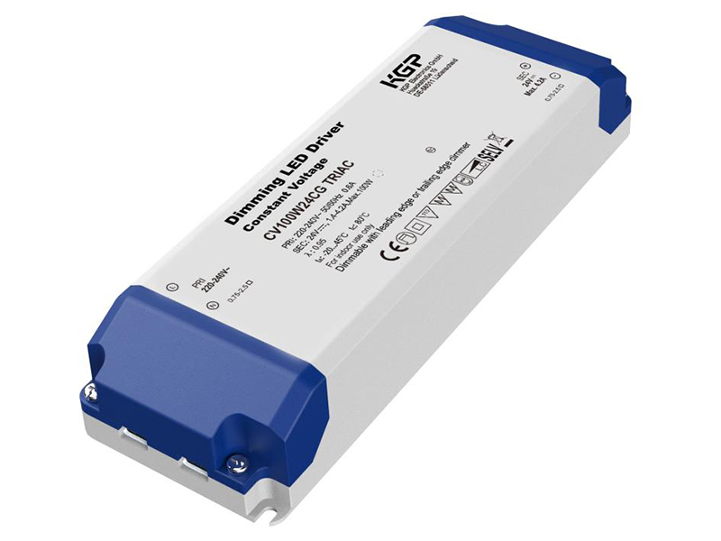 CV 100W 24 CG Triac LED Konstantspannungstreiber 24V DC / 100W, Phasen dimmbar  Leistung: 100W Ausgangsspannung: 24V DC Dimmbar über Phasenan-/ abschnitt Netzspannung: 220 – 240V
