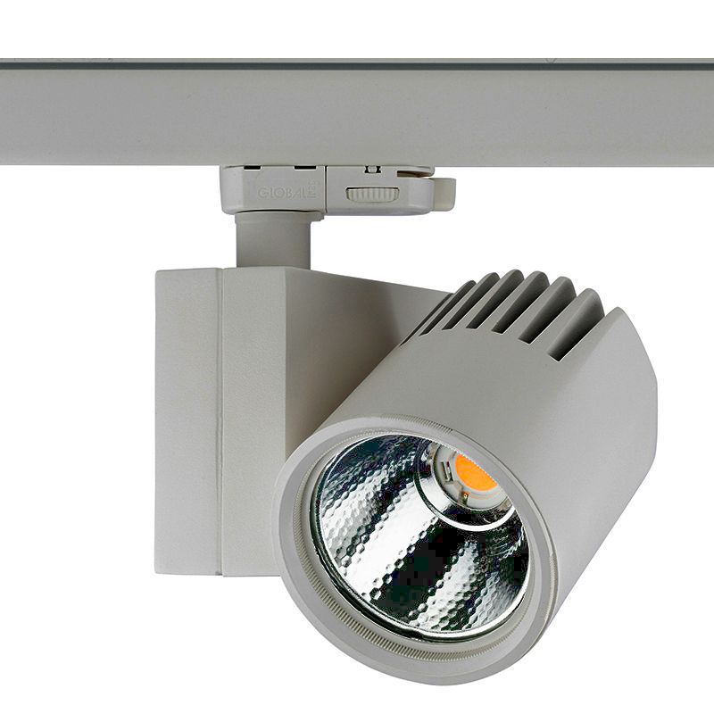 LED Schienenstrahler TEGA-XS 16W 1400lm 3000K für Fleischwaren in SILBERGRAU