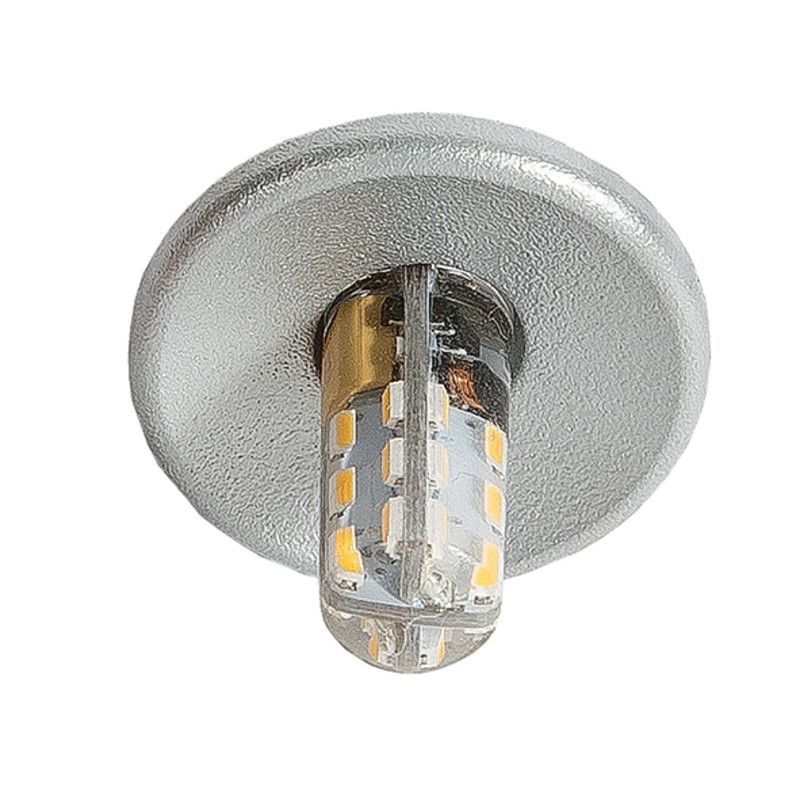 Einbauleuchte C 411 für "Sternenhimmel" titan-matt, max. 10W G4, Ø30mm, 12V für Halogen und LED Lampen Lampenfassung und Kabel (30 cm) VDE geprüft, 250° C Bohr Ø x Einbautiefe = Ø24x28mm