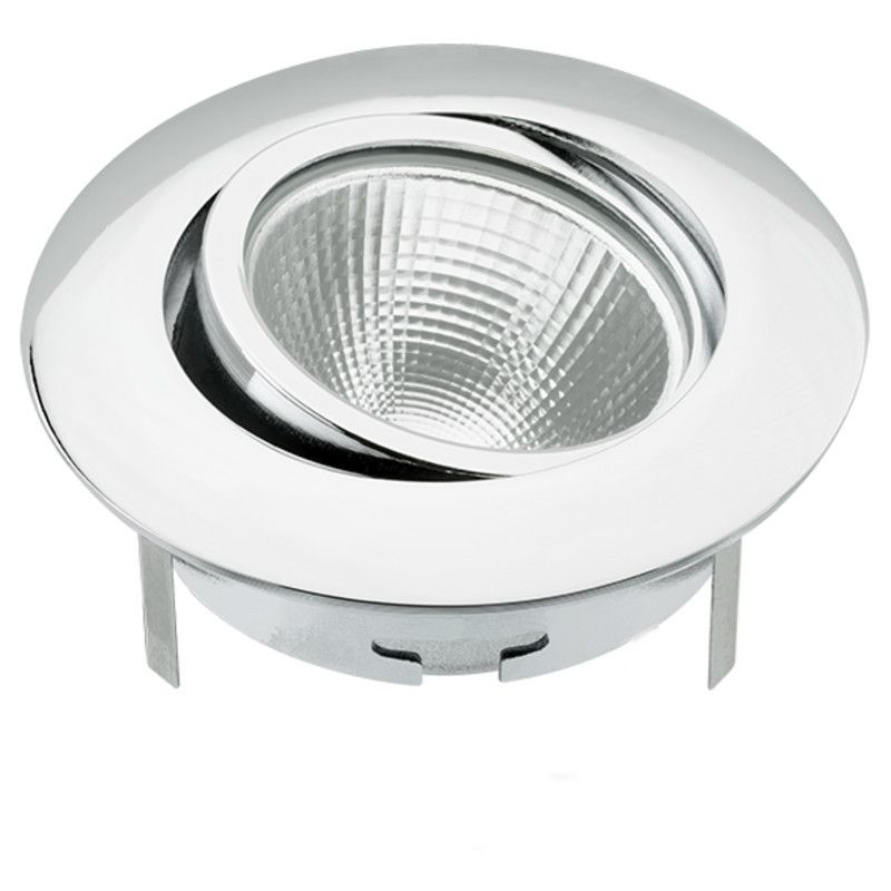 LED Einbauleuchte 5068 ECO DOB 8W Chrom 3000K 38° rund, schwenkbar, 230V Direktanschluss Betriebsgerät integriert, Anschluss direkt an 230V! Anschlussbox mit Durchgangsverdrahtung (