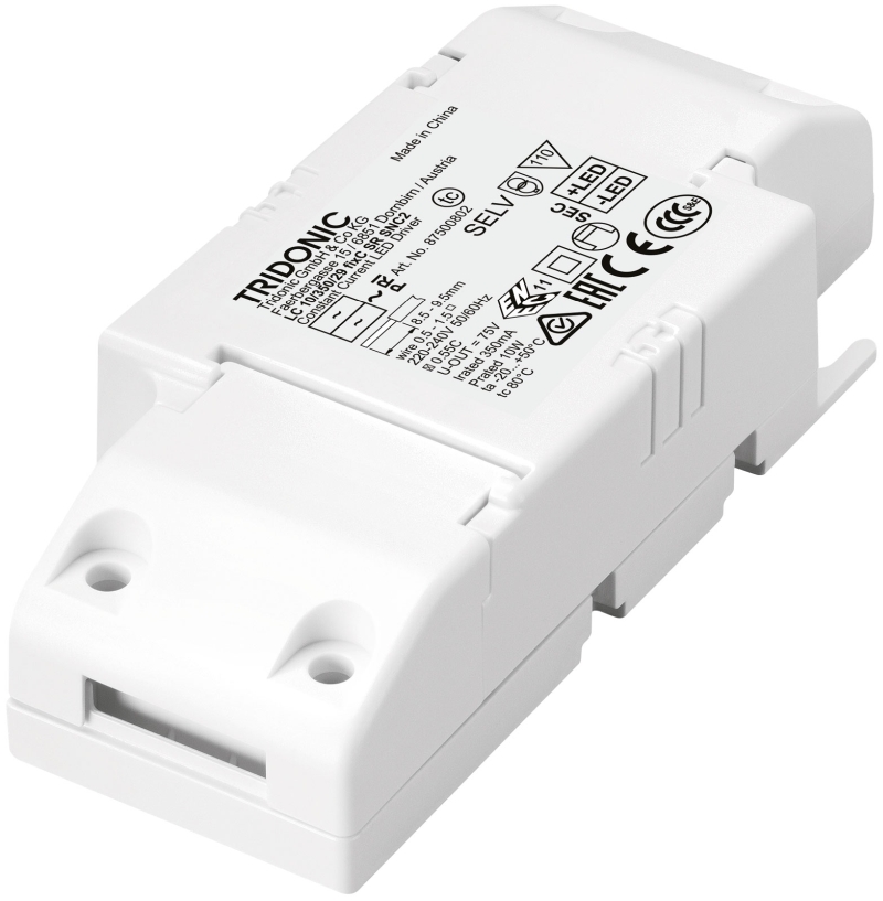 LC10W 350mA fixC SR SNC Konstantstrom LED Treiber 7-10W 350mA Extra flache Ausführung für eingeschränkte Einbaubedingungen (kleine Deckenausschnitte und niedrige Deckenhohlräume) Vorwärtss