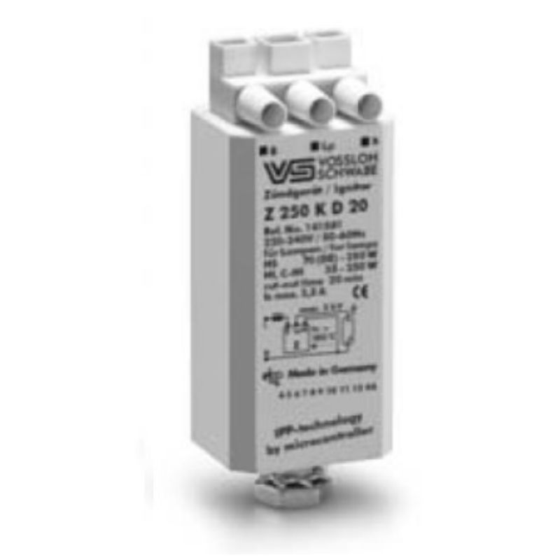 Z70 K D20 Zündgerät / Ignitor elektronisches Überlagerungszündgerät 35W - 70W mit IPP Technologie und mit Abschaltautomatik Zündspannung: 1,8kV - 2,3kV Kunststtoffgehäuse 80+10 x34x30mm, M8,