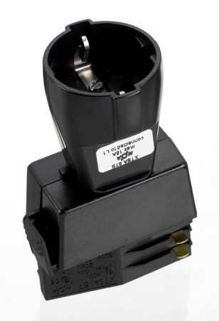 Global Schukosteckdose mit Adapter für GLOBAL Schiene - SCHWARZ