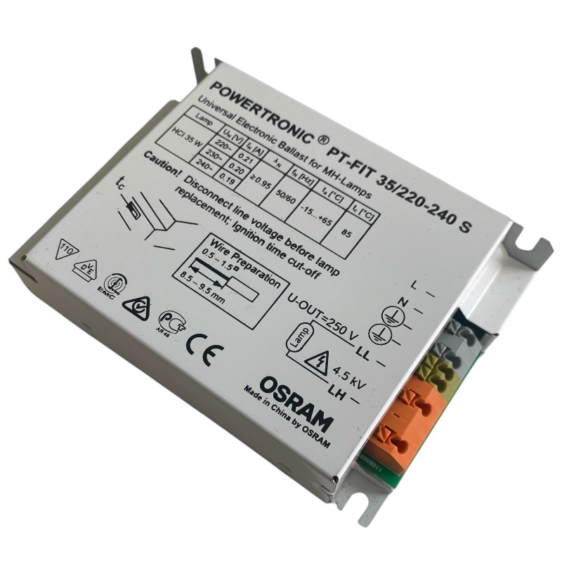 OSRAM PT-FIT 35/220-240 S Osram EVG für Metalldampflampen 1x35W für Einbau in Strahlergehäuse , OHNE Zugentlastung LxBxH: 110x75x30mm