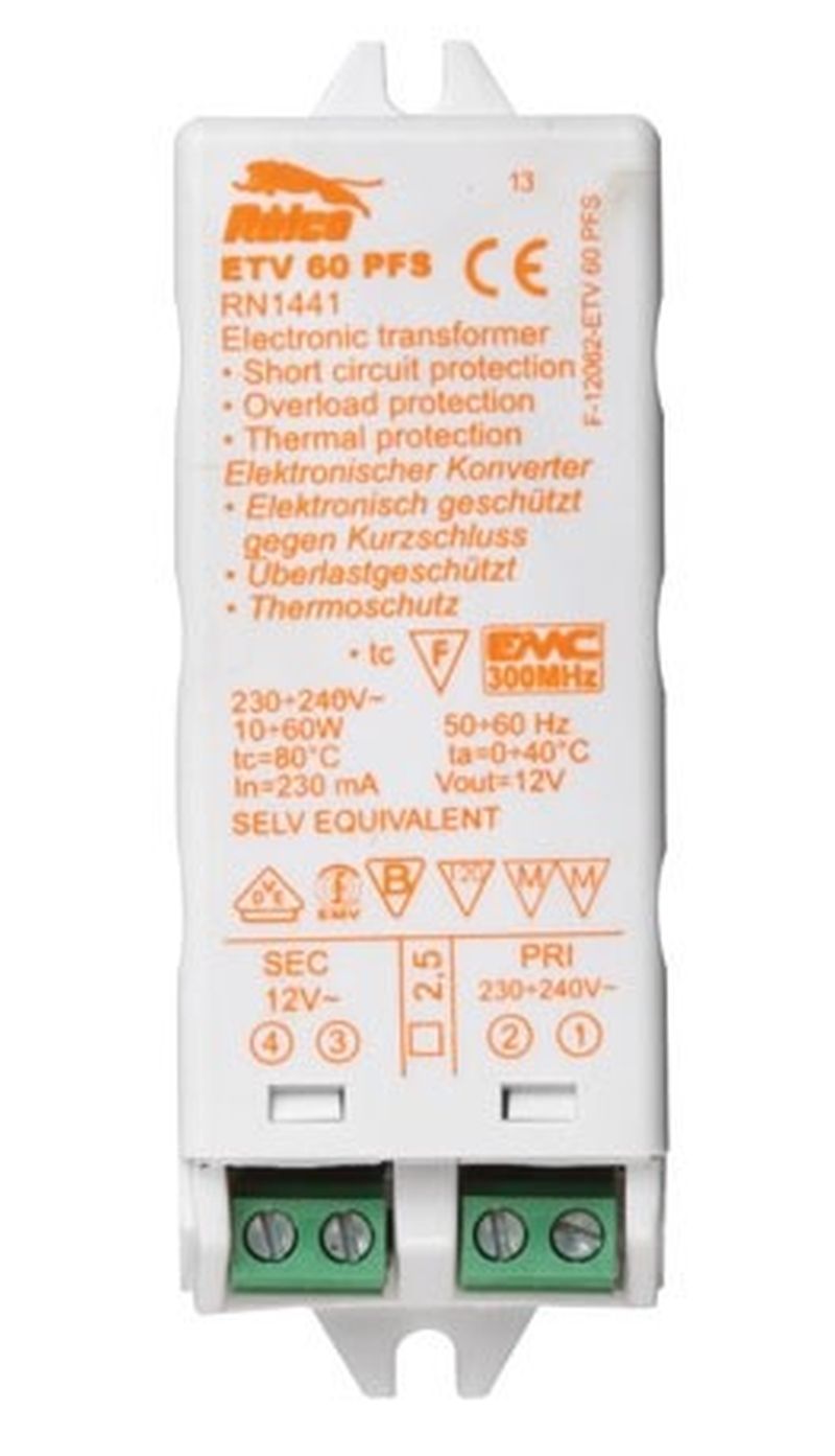 Relco Trafo ETV 60 PFS, 12V/230V 50/60 Hz dimmbar mit Phasen- ABschnittdimmer und mit seperatem Potentiometer 4,8M OhmF Zeichen Alternativ kann Art.Nr:  Relco Trafo ETV 60 PFS, 12V/230V 50/60 Hz dimmbar mit Phasen- ABschnittdimmer und mit seperatem Potentiometer 4,8M OhmF Zeichen Alternativ kann Art.Nr: