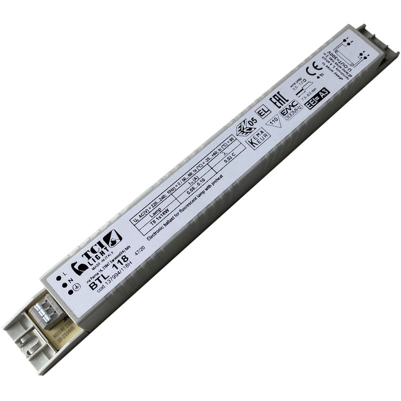 BTL 118 TCI elektronisches Vorschaltgerät EVG für T8 Leuchtstoffröhren Leistung: 1x18W Abmessungen= LxBxH: 280x30x30mm Bitte beachten: B-Ware, kann Gebrauchsspuren an den Befestigungsl