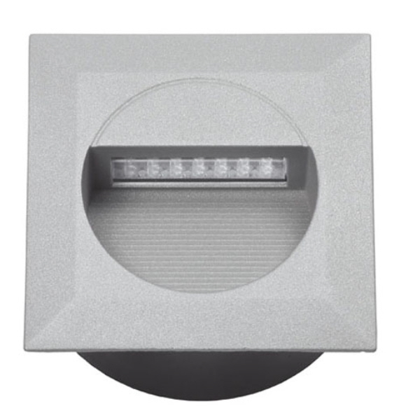 LINDA LED J02 LED Wandeinbauleuchte Außen,1,2W , IP65, Farbe:grau, Lichtfarbe:kaltweissAluminium Druckguss Schutzscheibe aus Kunststoff