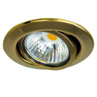 Einbauleuchte D-3830-79 RUND, gold, schwenkbar, für Halogenlampe oder LED Lampe MR16 Ø50mm, mit patentierter Lampenhalterung (ohne Sprengring !) Passendes Zubehör für diesen Artikel: