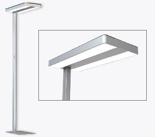 LED Stehleuchte OFFICE I mit 40W dimmbar geeignet für Großraumbüros, Konferenztische, Doppelschreibtische gleichmäßige Lichtverteilung nach unten und oben hochwertige Optik aus Alumini