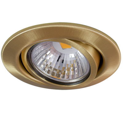 Einbauleuchte D-3830-05 RUND, messing-gebürstet, schwenkbar, für Halogenlampe oder LED Lampe MR16 Ø50mm, mit patentierter Lampenhalterung (ohne Sprengring !) Passendes Zubehör für diesen Artikel: