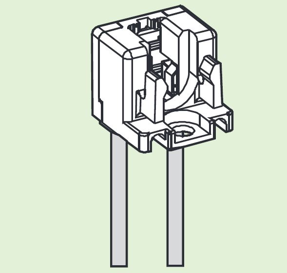 Fassung W4,3x8,5d für T2 Leuchtstoffröhren (FM), zum Anschrauben, 2A - 500V / T110 (Tm110), mit 2x 15cm flexiblen (FF) Kabel, ENEC,  Auslaufartikel - Produktion eingestellt - Lieferung solange Vor Fassung W4,3x8,5d für T2 Leuchtstoffröhren (FM), zum Anschrauben, 2A - 500V / T110 (Tm110), mit 2x 15cm flexiblen (FF) Kabel, ENEC,  Auslaufartikel - Produktion eingestellt - Lieferung solange Vor