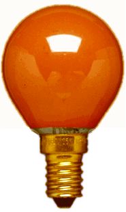 Tropfenlampen Merkur 15W E14, ORANGE, 230V  Tropfenlampen Merkur 15W E14, ORANGE, 230V