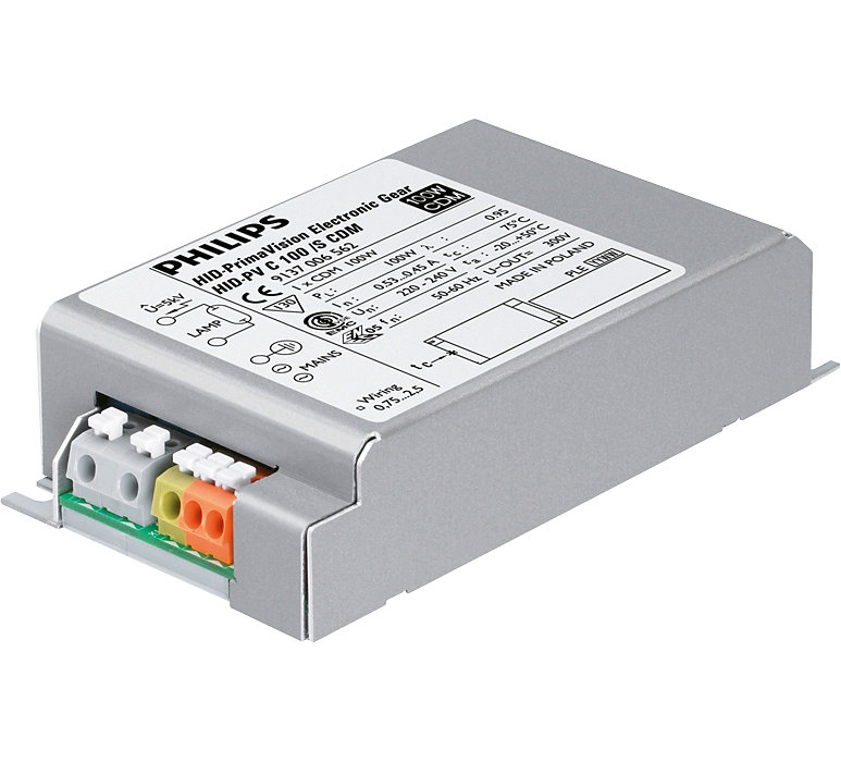 HID-PV C100 /S CDM 220-240V 50/60Hz elektronisches Vorschaltgerät für 1x100W keramische Metalldampflampen SOFTSTART Funktion 220-240V 50/60Hz Einbaugehäuse ohne Zugentlastung Für Metal