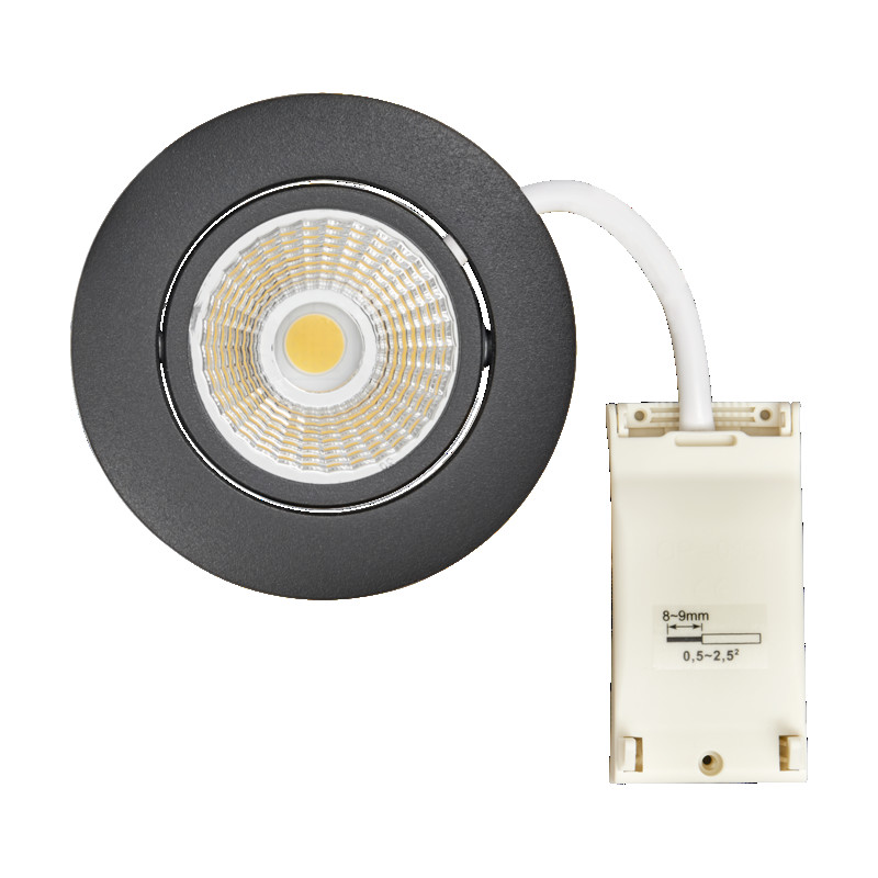 LED Einbauleuchte 5068 ECO DOB schwarz-matt 6W 840 38° dim C Betriebsgerät integriert, Anschluss direkt an 230V, DIMMBAR über Phasenabschnitt! 