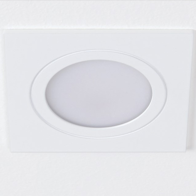 LED Möbel Einbauleuchte / Downlight Cabinet Thin S (quadratisch) 3,5W 3000K, Gehäuse weiss 3000K (Warmweiss)3,5W LED entspricht ~20W HalogenBetrieb mit 350mA LED Treiber (optional) 
