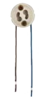 Fassung GU10 für Halogenlampen, 250V 2A  100W T250 15cm Zuleitung, UL und VDE Zulassung